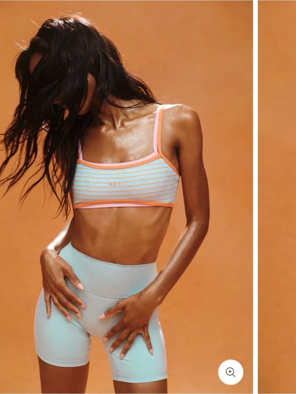 Set Active Resort Tropics Stripped Sports Bra & Leggings